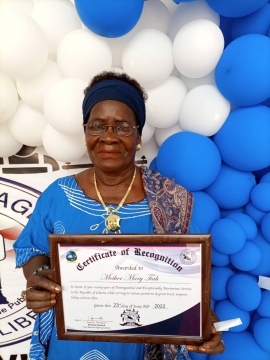 LBNM Senior Staff, Ms. Mary W. Tiah; honored  by Civil Service Agency -Liberia for many years of distinguished and Exceptionally Meritorious sercice to the  Republic of Liberia, with serving in various position of great trust, responsibility and sac