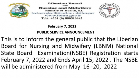 PUBLIC SERVICE ANNOUNCEMENT  - ON THE NATIONAL STATE BOARD LICENSURE EXAMINATION